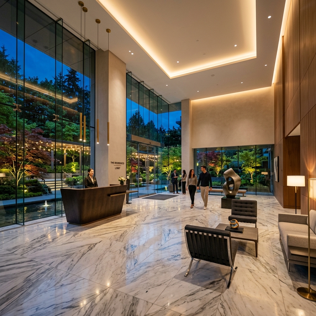 Lobby residencial moderno